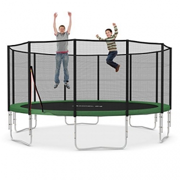 Ampel 24 XXL Trampolin Ø 490 cm grün | Gartentrampolin Komplettset mit verstärktem Netz | belastbar bis 180 kg -