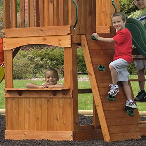 Backyard Discovery Spielturm Holz Atlantic | Stelzenhaus für Kinder mit Rutsche, Schaukel, Kletterwand | XXL Spielhaus / Kletterturm für den Garten - 5