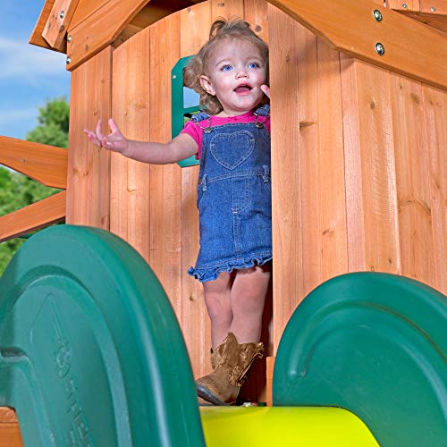 Backyard Discovery Spielturm Holz Springboro | Stelzenhaus für Kinder mit Rutsche, Sandkasten, Schaukel und Picknicktisch | XXL Spielhaus für den Garten - 6