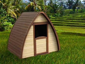 Beauty.Scouts Holzspielhaus Solvig 145x120x134cm aus Zypresse in braun Kinder Spielhaus Kinderspielhaus modern außergewöhnlich mit Tür und Fenster - 3