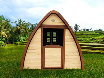 Beauty.Scouts Holzspielhaus Solvig 145x120x134cm aus Zypresse in braun Kinder Spielhaus Kinderspielhaus modern außergewöhnlich mit Tür und Fenster - 1