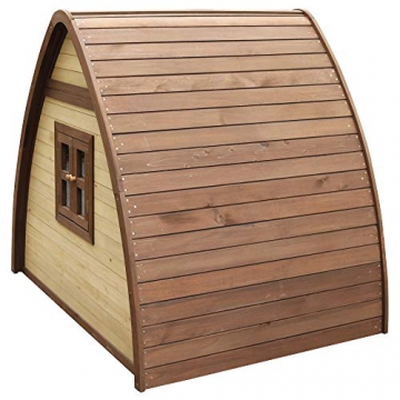 Beauty.Scouts Holzspielhaus Solvig 145x120x134cm aus Zypresse in braun Kinder Spielhaus Kinderspielhaus modern außergewöhnlich mit Tür und Fenster - 6