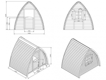 Beauty.Scouts Holzspielhaus Solvig 145x120x134cm aus Zypresse in braun Kinder Spielhaus Kinderspielhaus modern außergewöhnlich mit Tür und Fenster - 7