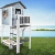 Beauty.Scouts Holzspielhaus Sun XXL Leiter+Sandkasten 168x114x249cm aus Holz in blau-weiß Kinder Kinderspielhaus Holzhaus Stelzenhaus Liebe zum Detail - 2