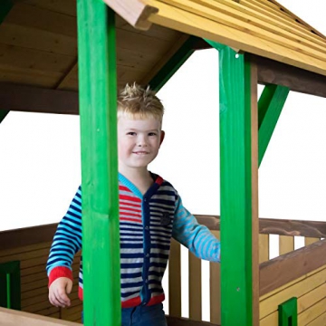Beauty.Scouts Spielhaus Sevilla III 191x287x231cm Holz braun-grün Rutsche rot Gartenhaus Kinderspielhaus Spielhaus Holzhaus Kinderhaus Gartenhaus Spielen Garten - 3