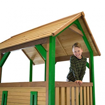 Beauty.Scouts Spielhaus Sevilla III 191x287x231cm Holz braun-grün Rutsche rot Gartenhaus Kinderspielhaus Spielhaus Holzhaus Kinderhaus Gartenhaus Spielen Garten - 5