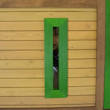 Beauty.Scouts Spielhaus Sevilla III 191x287x231cm Holz braun-grün Rutsche rot Gartenhaus Kinderspielhaus Spielhaus Holzhaus Kinderhaus Gartenhaus Spielen Garten - 6