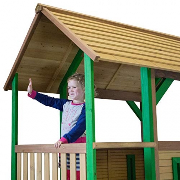 Beauty.Scouts Spielhaus Sevilla III 191x287x231cm Holz braun-grün Rutsche rot Gartenhaus Kinderspielhaus Spielhaus Holzhaus Kinderhaus Gartenhaus Spielen Garten - 7