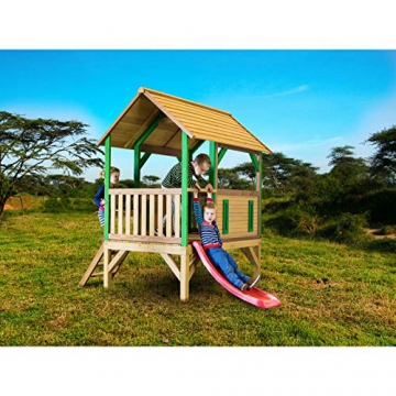 Beauty.Scouts Spielhaus Sevilla III 191x287x231cm Holz braun-grün Rutsche rot Gartenhaus Kinderspielhaus Spielhaus Holzhaus Kinderhaus Gartenhaus Spielen Garten - 9