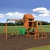 Beauty.Scouts Spielturm Major Holz in braun mit vielen Spielmöglichkeiten 470x490x280cm Kinderspielhaus mit Rutsche Kletterwand Schaukel Baumhaus Kletterturm - 3