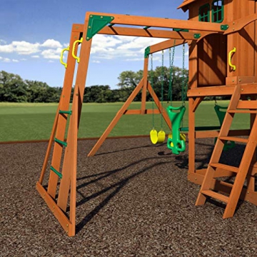 Beauty.Scouts Spielturm Major Holz in braun mit vielen Spielmöglichkeiten 470x490x280cm Kinderspielhaus mit Rutsche Kletterwand Schaukel Baumhaus Kletterturm - 4
