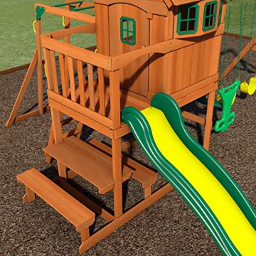 Beauty.Scouts Spielturm Major Holz in braun mit vielen Spielmöglichkeiten 470x490x280cm Kinderspielhaus mit Rutsche Kletterwand Schaukel Baumhaus Kletterturm - 5