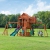 Beauty.Scouts Spielturm Rocky groß Holz braun mit viel Spielmöglichkeiten 510x670x380cm Kinderspielhaus mit Rutsche Kletterwand Schaukel Baumhaus Kletterturm - 2