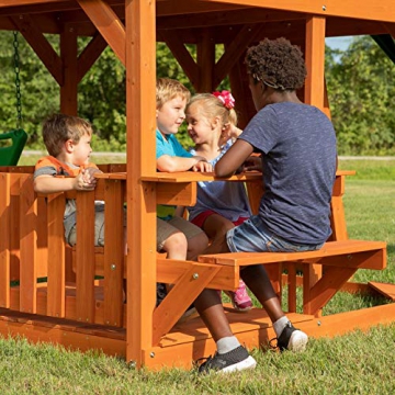 Beauty.Scouts Spielturm Rocky groß Holz braun mit viel Spielmöglichkeiten 510x670x380cm Kinderspielhaus mit Rutsche Kletterwand Schaukel Baumhaus Kletterturm - 7