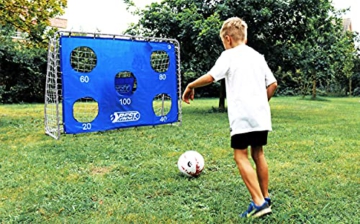 Best Sporting Fußballtor grau 240 x 170 x 85 cm sehr stabil, mit Blauer Torwand mit 5 Schusslöchern - 2