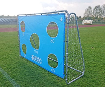 Best Sporting Fußballtor grau 240 x 170 x 85 cm sehr stabil, mit Blauer Torwand mit 5 Schusslöchern - 7