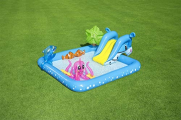 Bestway 53052B-03 - Planschbecken Fantastic Aquarium mit Rutsche, Wassersprüher und Spieltieren, 239 x 206 x 86 cm - 9