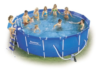 Bestway 56100GS Frame Pool Stahlrahmenbecken Set, 457 x 122 cm 