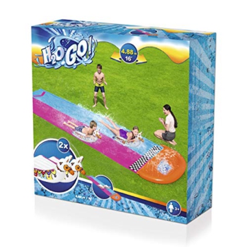 Bestway H2OGO!™ 2er-Wasserrutsche mit aufblasbaren Lama-Schwimmtieren, 487 x 138 cm - 3