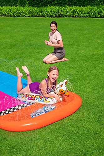 Bestway H2OGO!™ 2er-Wasserrutsche mit aufblasbaren Lama-Schwimmtieren, 487 x 138 cm - 9