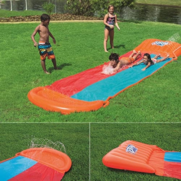 Bestway H2OGO!™ Doppel-Wasserrutsche mit aufblasbarer Startrampe, Double Ramp, 549 x 138 cm - 1