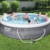 Bestway Komplettset Fast Pool 457x457x107 cm, Gartenpool selbstaufbauend mit aufblasbarem Luftring rund im Komplett Set, mit Filterpumpe, Sicherheitsleiter und Abdeckplane, Blau, 457 x 107 cm, 57372 - 2