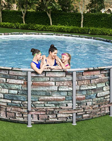 Bestway Power Steel 488x122 cm, stabiler Frame Pool rund im Komplett Set, inklusive Filterpumpe, Leiter und Abdeckplane - 13