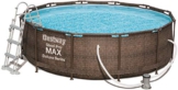 Bestway Power Steel Deluxe 366x100 cm, Frame Pool rund mit stabilem Stahlrahmen im Komplett-Set, rattan - 1