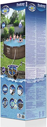 Bestway Power Steel Deluxe 366x100 cm, Frame Pool rund mit stabilem Stahlrahmen im Komplett-Set, rattan - 3