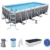 Bestway Power Steel Deluxe 488x244x122 cm, Frame Pool eckig im Komplett Set in Rattan-Optik, inklusive Filterpumpe, Sicherheitsleiter und Abdeckplane - 1