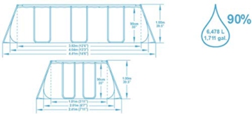 Bestway Power Steel, Frame Pool eckig im praktischen Komplett Set mit Sandfilteranlage, 404x201x100 cm - 7