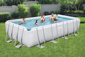 Bestway Power Steel Frame Pool Komplett-Set mit Sandfilteranlage 549 x 274 x 122 cm, lichtgrau, eckig - 2