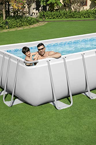 Bestway Power Steel Frame Pool Komplett-Set mit Sandfilteranlage 549 x 274 x 122 cm, lichtgrau, eckig - 14