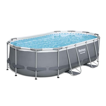 Bestway Power Steel Frame Pool-Set mit Filterpumpe 427 x 250 x 100 cm , grau, oval - 4