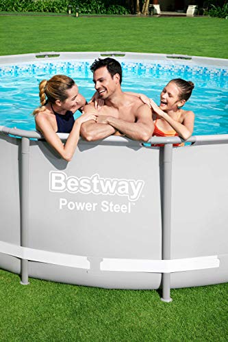 Bestway Power Steel Framepool Komplett-Set, rund, mit Filterpumpe, Sicherheitsleiter & Abdeckplane 427 x 122 cm - 12