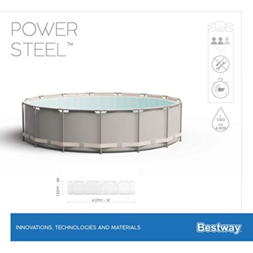 Bestway Power Steel Framepool Komplett-Set, rund, mit Filterpumpe, Sicherheitsleiter & Abdeckplane 427 x 122 cm - 15