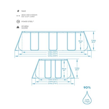 Bestway Power Steel Framepool -Set, eckig, mit Filterpumpe & Sicherheitsleiter 404 x 201 x 100 cm - 5