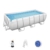 Bestway Power Steel Framepool-Set, eckig, mit Sandfilteranlage & Sicherheitsleiter 404 x 201 x 100 cm Pool, grau - 1