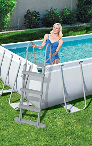 Bestway Power Steel Framepool-Set, eckig, mit Sandfilteranlage & Sicherheitsleiter 404 x 201 x 100 cm Pool, grau - 10