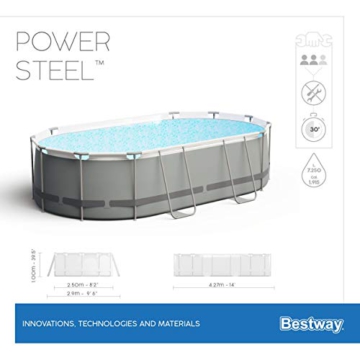Bestway Power Steel Framepool-Set, oval, mit Filterpumpe & Sicherheitsleiter 427 x 250 x 100 cm - 13