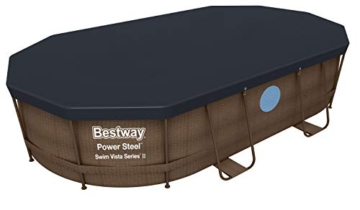Bestway Power Steel Swim Vista Series Pool Komplett-Set, oval, mit Filterpumpe, Sicherheitsleiter & Abdeckplane 427 x 250 x 100 cm - 8