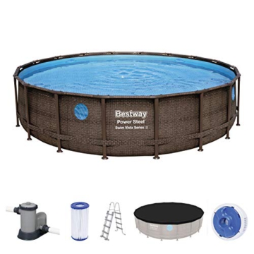 BESTWAY Power Steel Swim Vista Series Stahlrahmenbecken, rattan braun - 1