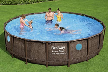 BESTWAY Power Steel Swim Vista Series Stahlrahmenbecken, rattan braun - 10