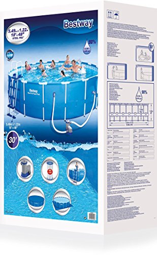 Bestway Steel Pro Frame Pool Komplettset rund, mit Kartuschenfilterpumpe, Leiter, Boden- und Abdeckplane, 549x122 cm, blau - 5