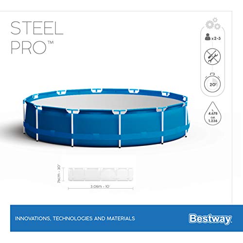 Bestway Steel Pro Frame Pool ohne Pumpe Ø 305 x 76 cm, blau, rund - 10