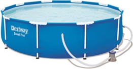 Bestway Steel Pro Frame Pool, rund 305x76 cm Stahlrahmenpool-Set mit Filterpumpe, blau - 1