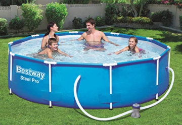Bestway Steel Pro Frame Pool, rund 305x76 cm Stahlrahmenpool-Set mit Filterpumpe, blau - 2