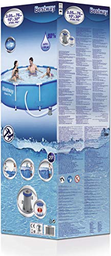 Bestway Steel Pro Frame Pool, rund 305x76 cm Stahlrahmenpool-Set mit Filterpumpe, blau - 3