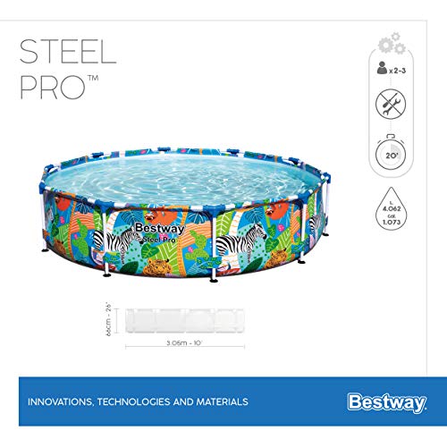 Bestway Steel Pro Framepool ohne Pumpe, rund, 305 x 66 cm Pool, blau - 13