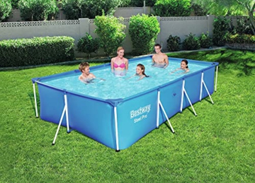 Bestway Steel Pro Gartenpool mit Reiningungsset - Stahlrahmenpool Rechteckig Schwimmbad Blau 400 x 211 x 81 cm mit Reinigung - 13